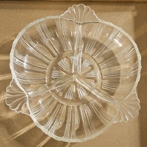 Elegant Clear Glass Divided Serving Dish
